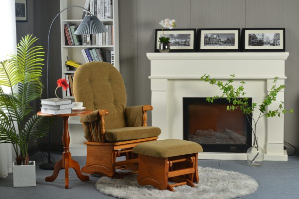 DSC_3440 Upholstered Wooden Nursery Glider Chair with Ottoman