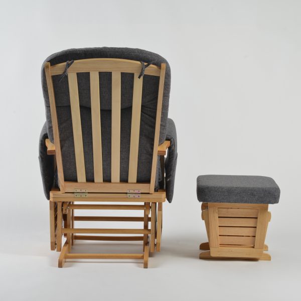 DSC_3543 Wooden Nursery Glider Chair with Matching Ottoman