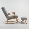 DSC_3606 Upholstered Wooden Nursery Rocking Chair with Ottoman