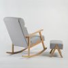 DSC_3607 Upholstered Wooden Nursery Rocking Chair with Ottoman