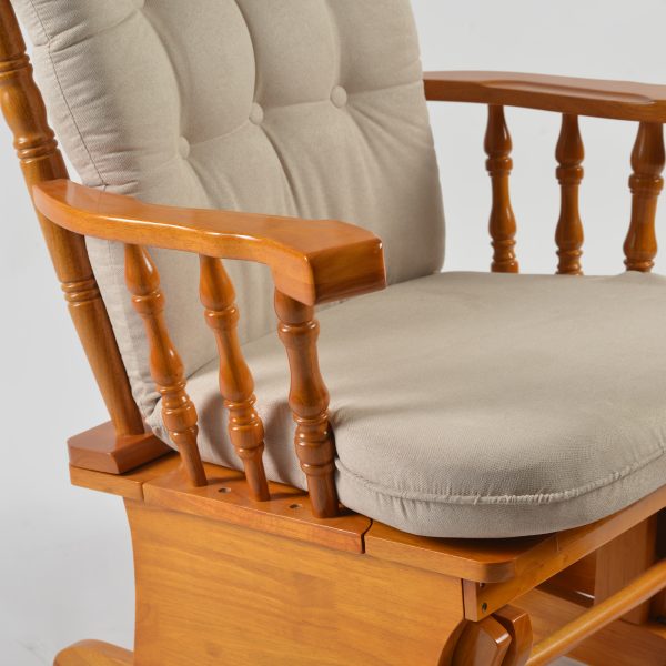 DSC_3659 Button Tufted Wooden Nursery Glider Chair with Ottoman
