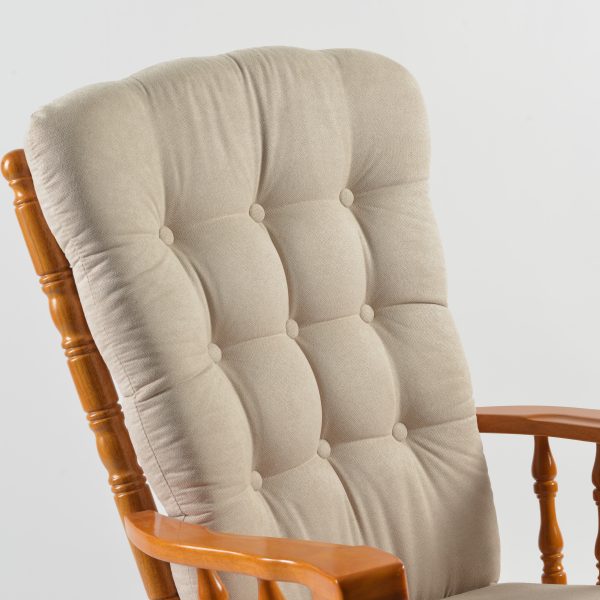 DSC_3663 Button Tufted Wooden Nursery Glider Chair with Ottoman