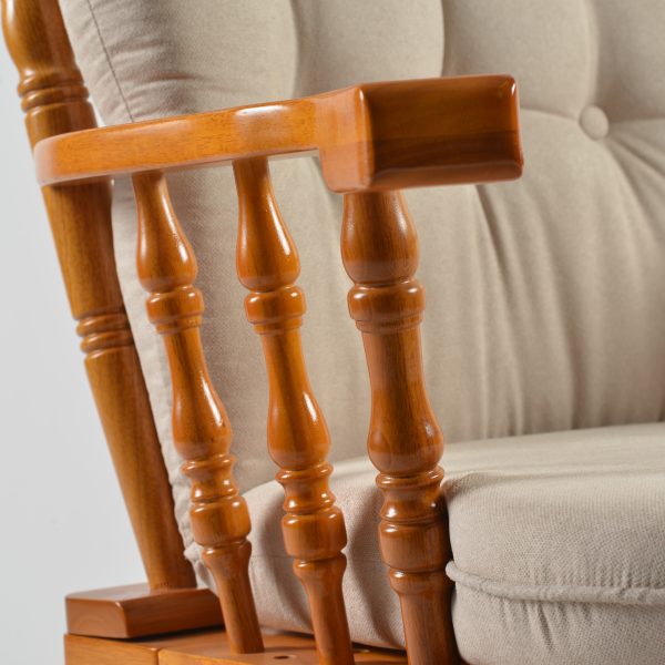 DSC_3664 Button Tufted Wooden Nursery Glider Chair with Ottoman