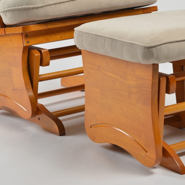 DSC_3667 Button Tufted Wooden Nursery Glider Chair with Ottoman