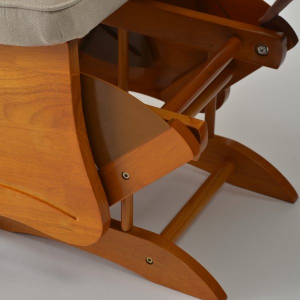 DSC_3670 Button Tufted Wooden Nursery Glider Chair with Ottoman