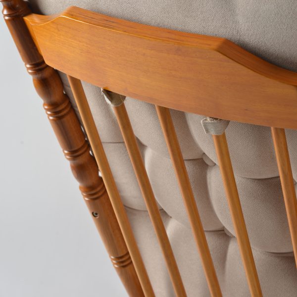DSC_3682 Button Tufted Wooden Nursery Glider Chair with Ottoman