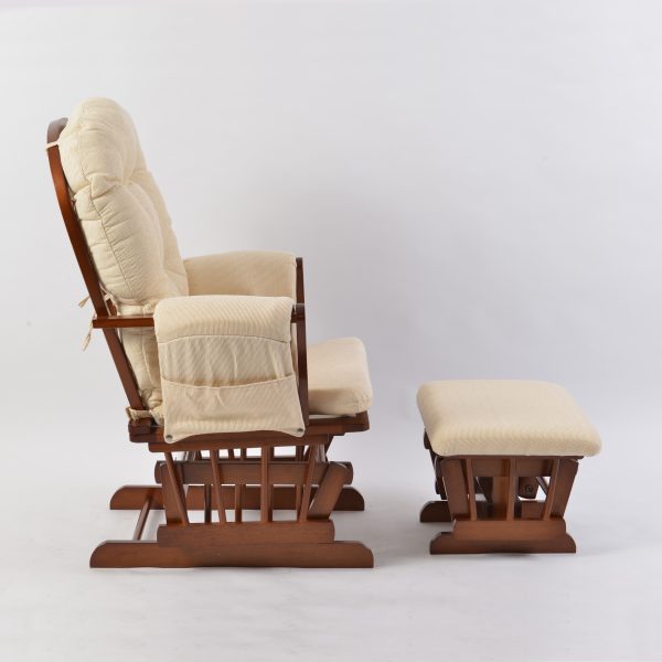 Classic Button Tufted Nursery Glider Chair with Ottoman