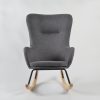 Wingback Nursery Rocking Chair with Wooden Base