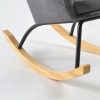 Wingback Nursery Rocking Chair with Wooden Base