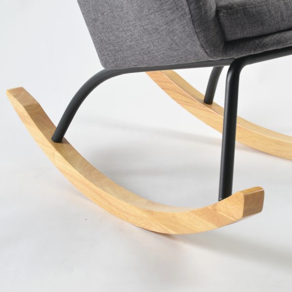 Wingback Nursery Rocking Chair with Wooden Base