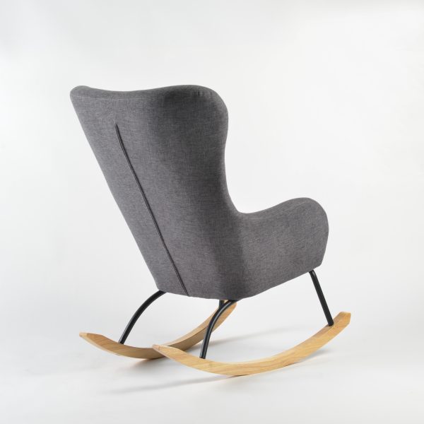 Wingback Nursery Rocking Chair with Wooden Base