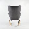 Wingback Nursery Rocking Chair with Wooden Base