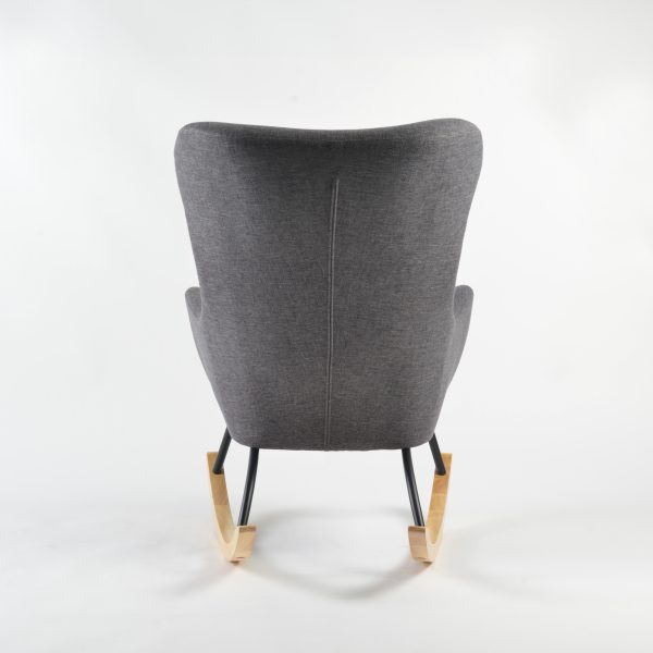 Wingback Nursery Rocking Chair with Wooden Base