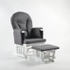 Cream Wooden Nursery Glider with Ottoman Padded Wooden Nursery Glider Chair with Ottoman