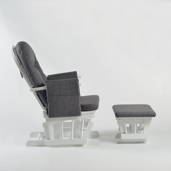 DSC_3884 Padded Wooden Nursery Glider Chair with Ottoman