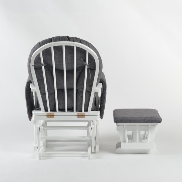 DSC_3886 Padded Wooden Nursery Glider Chair with Ottoman