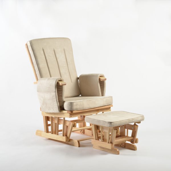 DSC_3889 Wooden Nursery Glider Chair with Ottoman