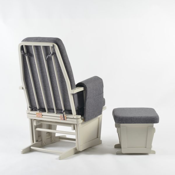 DSC_3918 Adjustable Back Nursery Glider with Ottoman – Wooden Nursing Chair