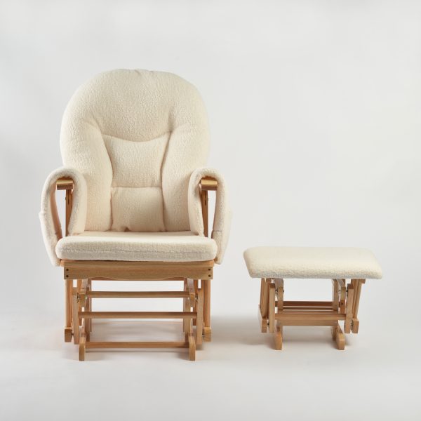 DSC_3924 Padded Wooden Nursery Glider Chair with Ottoman