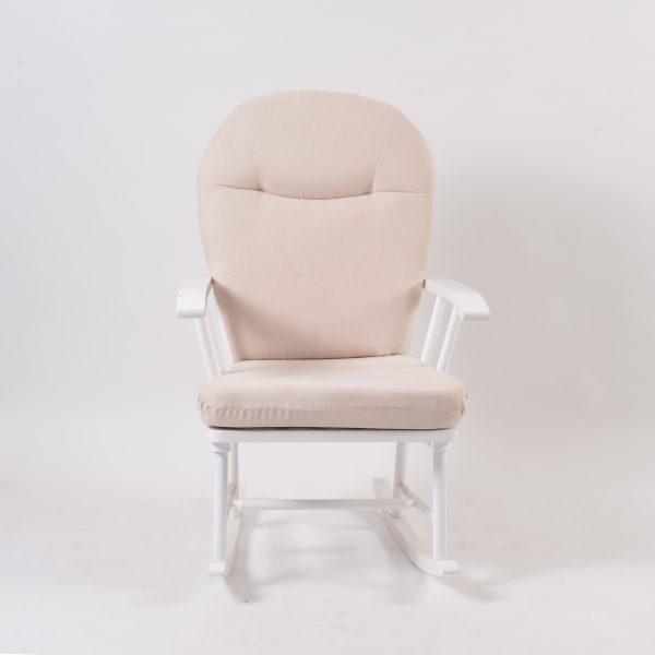 Adult Rocking Chair with Upholstered Cushion | Wooden Lounge Chair