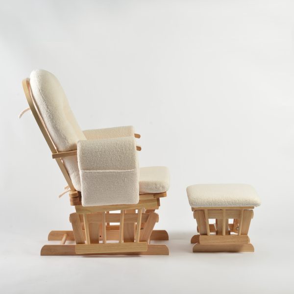 DSC_3928 Padded Wooden Nursery Glider Chair with Ottoman