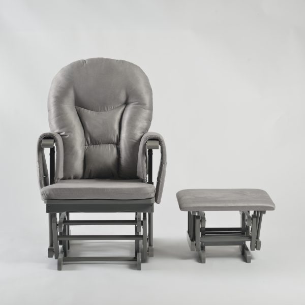 DSC_3952 Padded Wooden Nursery Glider Chair with Ottoman