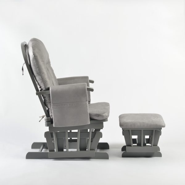 DSC_3954 Padded Wooden Nursery Glider Chair with Ottoman