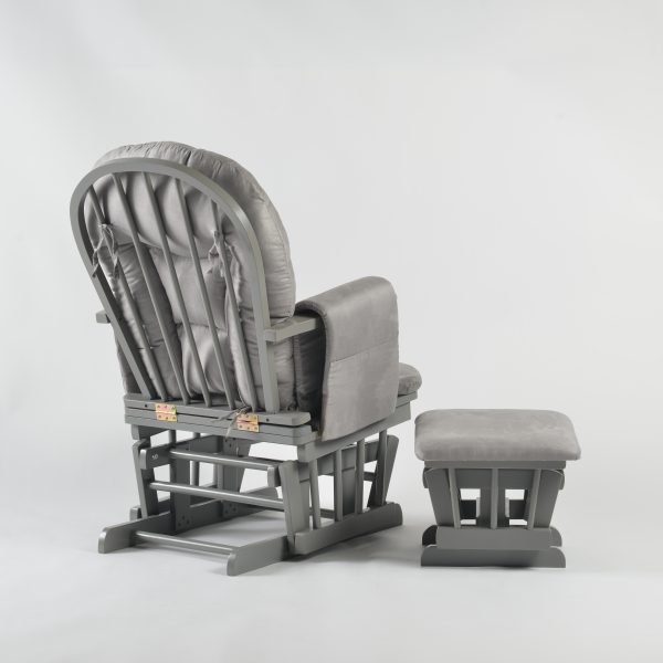 DSC_3955 Padded Wooden Nursery Glider Chair with Ottoman