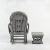 DSC_3956 Padded Wooden Nursery Glider Chair with Ottoman