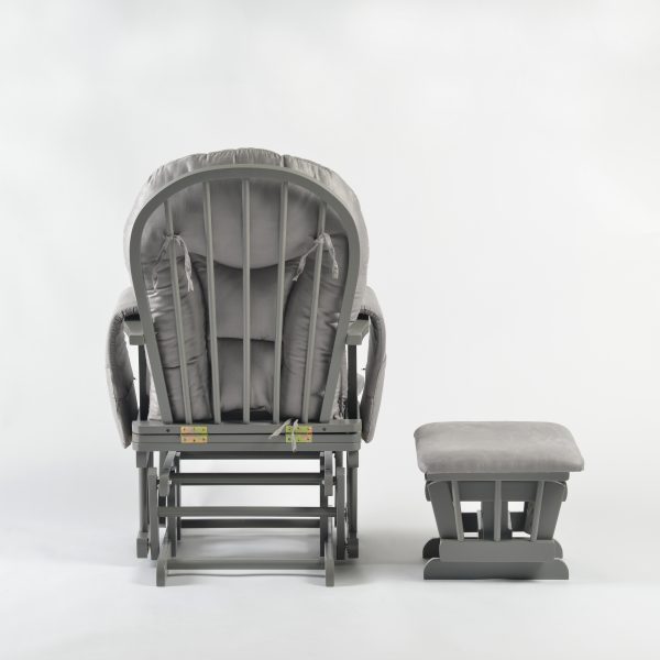 DSC_3956 Padded Wooden Nursery Glider Chair with Ottoman