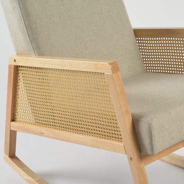 DSC_3978 Rattan Armrest Nursery Rocking Chair with Ottoman