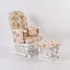 Vintage floral upholstered nursery glider chair with matching ottoman