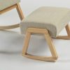 Upholstered Rocking Ottoman Detail Close-up of upholstered wooden rocking ottoman for nursery chair
