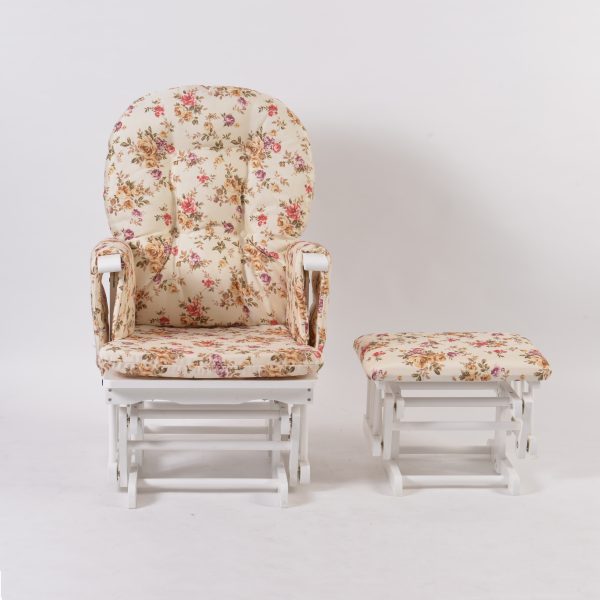 Classic Nursery Glider Chair with Ottoman