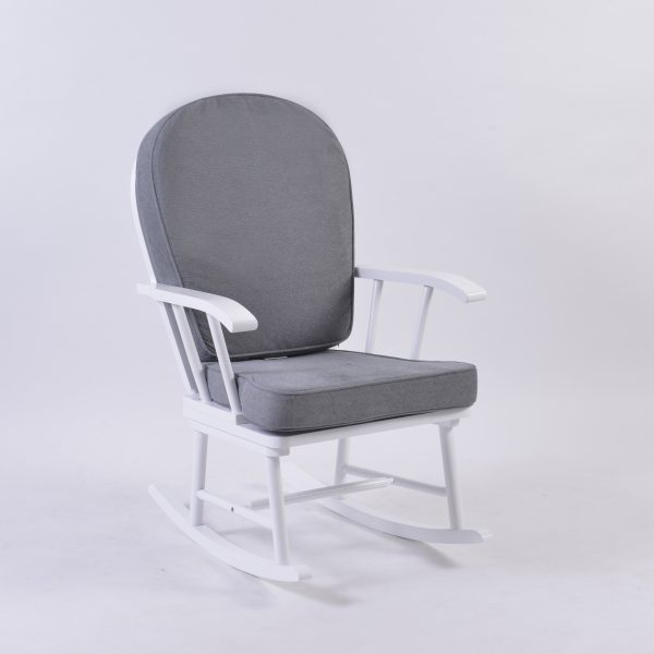 Classic Wooden Nursery Rocking Chair with Cushions