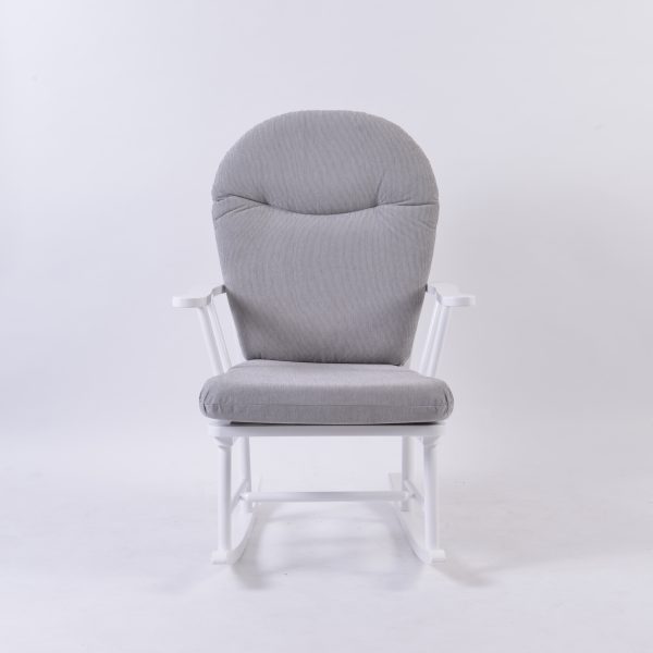 Adult Rocking Chair with Upholstered Cushion | Wooden Lounge Chair