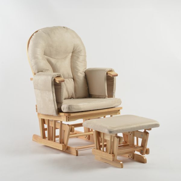 Textured Nursery Glider Chair with Ottoman Padded Wooden Nursery Glider Chair with Ottoman