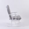 Adult Rocking Chair with Upholstered Cushion | Wooden Lounge Chair