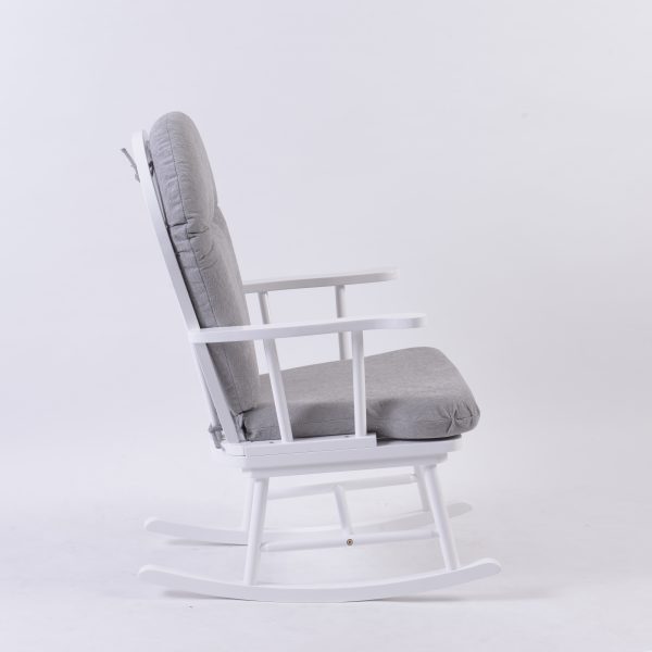 Adult Rocking Chair with Upholstered Cushion | Wooden Lounge Chair