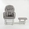 DSC_4031 Padded Wooden Nursery Glider Chair with Ottoman