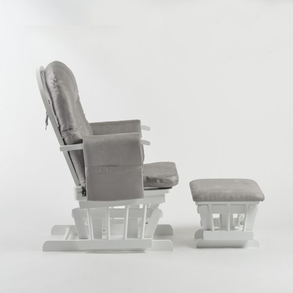 DSC_4034 Padded Wooden Nursery Glider Chair with Ottoman