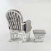 DSC_4035 Padded Wooden Nursery Glider Chair with Ottoman