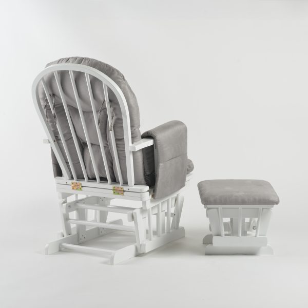 DSC_4035 Padded Wooden Nursery Glider Chair with Ottoman