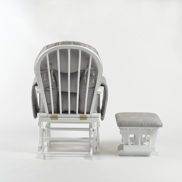 DSC_4036 Padded Wooden Nursery Glider Chair with Ottoman