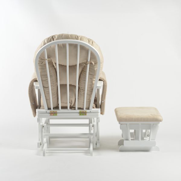 DSC_4037 Padded Wooden Nursery Glider Chair with Ottoman