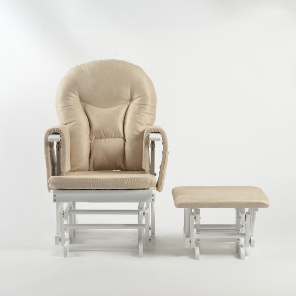 DSC_4043 Padded Wooden Nursery Glider Chair with Ottoman