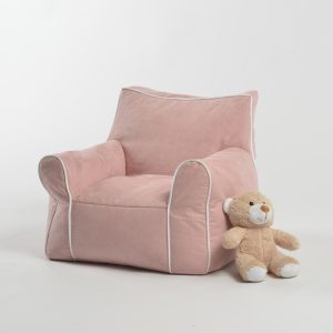Soft kids lounge chair with padded armrests