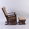 DSC_4056 Traditional Wooden Glider Rocking Chair with Ottoman