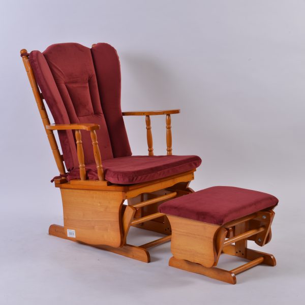 DSC_4062 Wooden Nursery Glider Chair with Ottoman