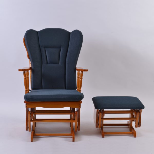 DSC_4076 Wooden Nursery Glider Chair with Ottoman